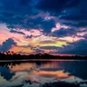 夕立後の茜と薄明