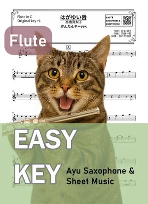 はがゆい唇 - 髙橋真梨子 (フルート かんたんキー(原曲キー+1)) by Ayu Saxophone & Sheet Music