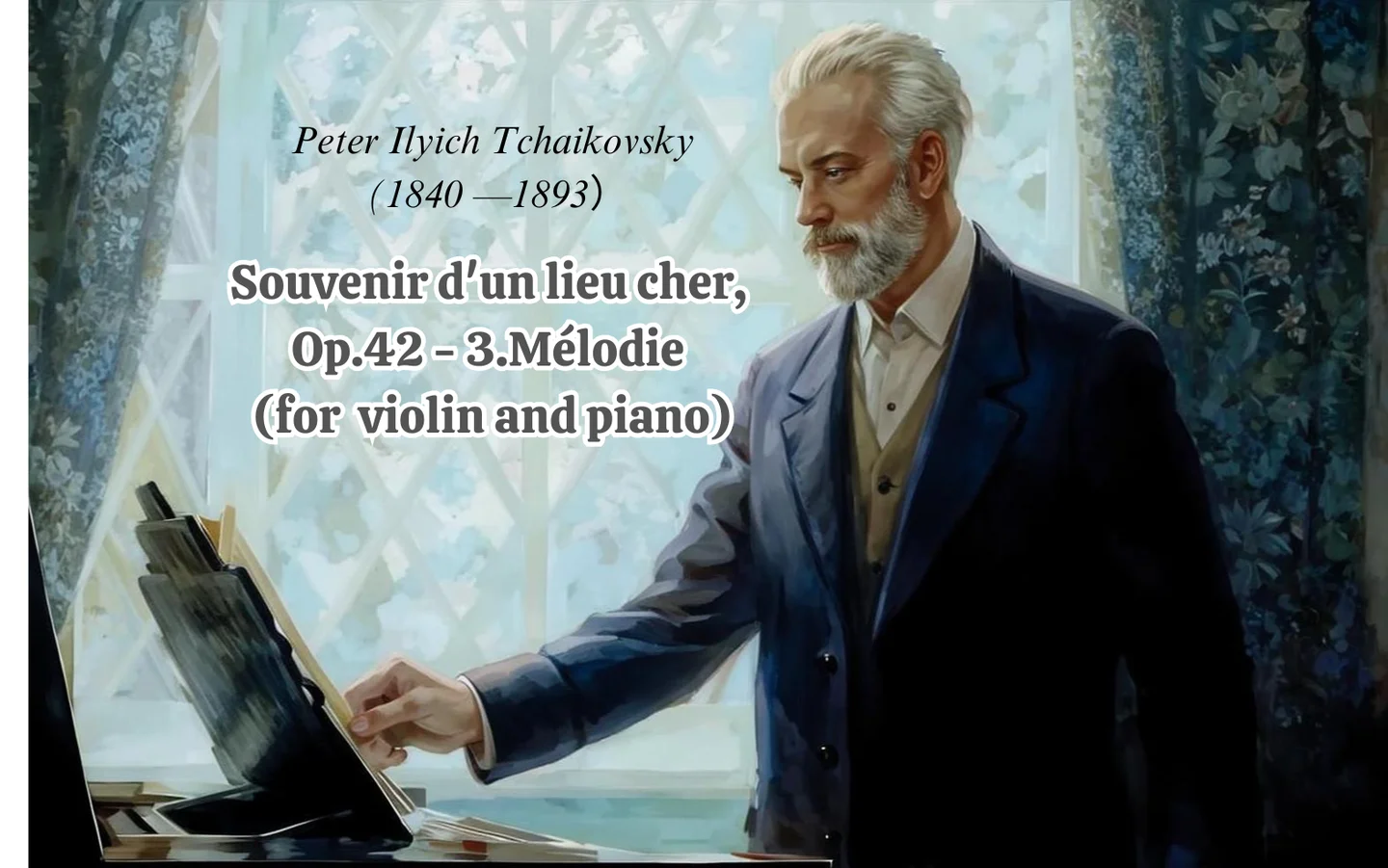 Souvenir d'un lieu cher, Op.42 - 3.Mélodie - Peter Ilyich Tchaikovsky ((for violin and piano) Original Score and Parts) by poon