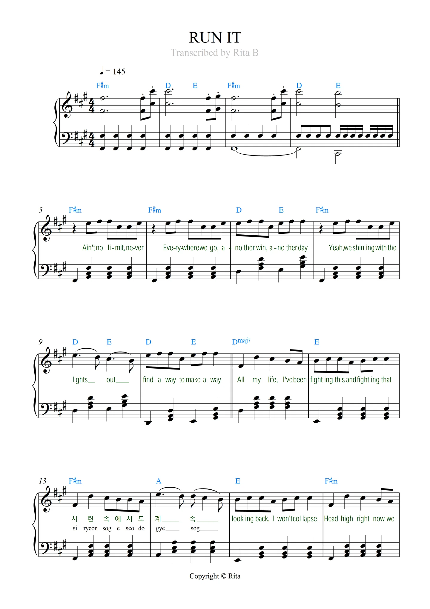 RUN IT - Stray Kids (スキズ) (2 pdf) by RITA B