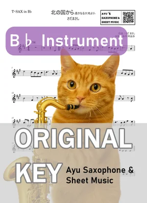 北の国から-遙かなる大地より- - さだまさし (in B♭|テナーサックス等) by Ayu Saxophone & Sheet Music