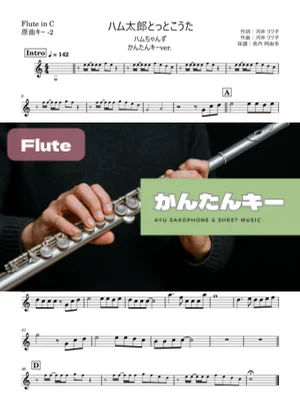 ハム太郎とっとこうた フルート かんたんキー(原曲-2) - ハムちゃんず by 長内阿由多