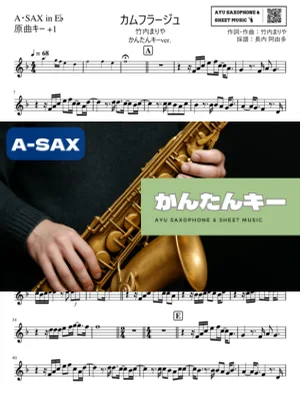 カムフラージュ アルトサックス かんたんキー(原曲+1) - 竹内まりや by Ayu Saxophone & Sheet Music