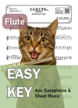 どんなときも。 - 槇原敬之 (フルート かんたんキー(原曲キー+1)) by Ayu Saxophone & Sheet Music