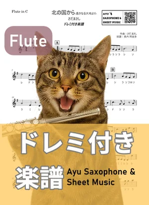 北の国から-遙かなる大地より- - さだまさし (フルート ドレミ付き) by Ayu Saxophone & Sheet Music
