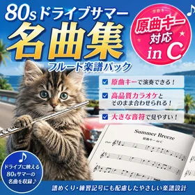 80sドライブサマー名曲集 フルート楽譜パック〈原曲キー対応 in C〉