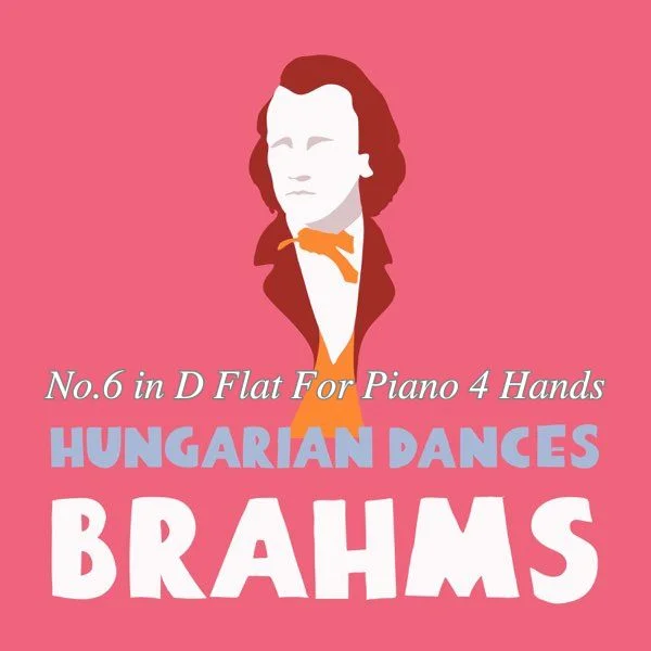 Hungarian Dance No.6 in D Flat - Johannes Brahms (Original With Fingering For Piano 4 Hands -  - Score and Parts) by poon